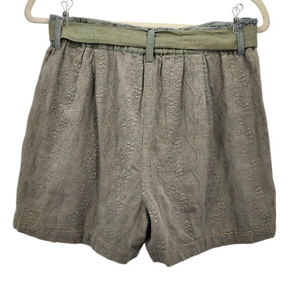 NWT Sunny Studio Floral Embroidered Green Belted Boho Shorts Womens Small - Picture 3 of 11